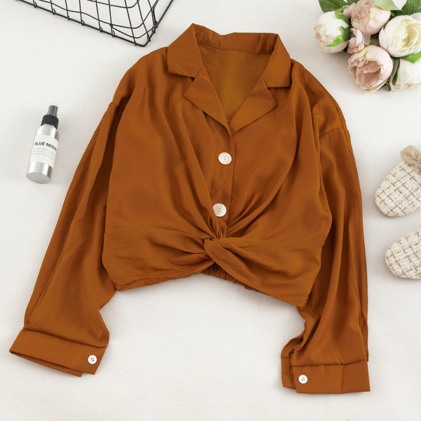 Ежедневна дамска риза в пет цвята с копчета