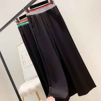 Дамски широк панталон с ластик в два цвята