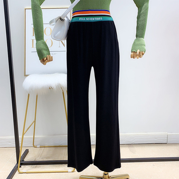 Дамски широк панталон с ластик в два цвята