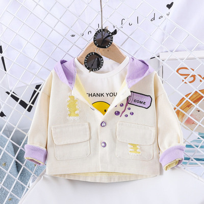 Нов модел бебешко яке за момчета с качулка и копчета в няколко цвята