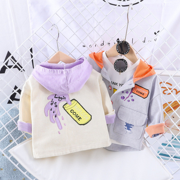 Нов модел бебешко яке за момчета с качулка и копчета в няколко цвята