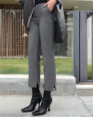 Дамски елегантен панталон 7/8 дължина и цепки