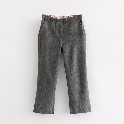 Дамски елегантен панталон 7/8 дължина и цепки