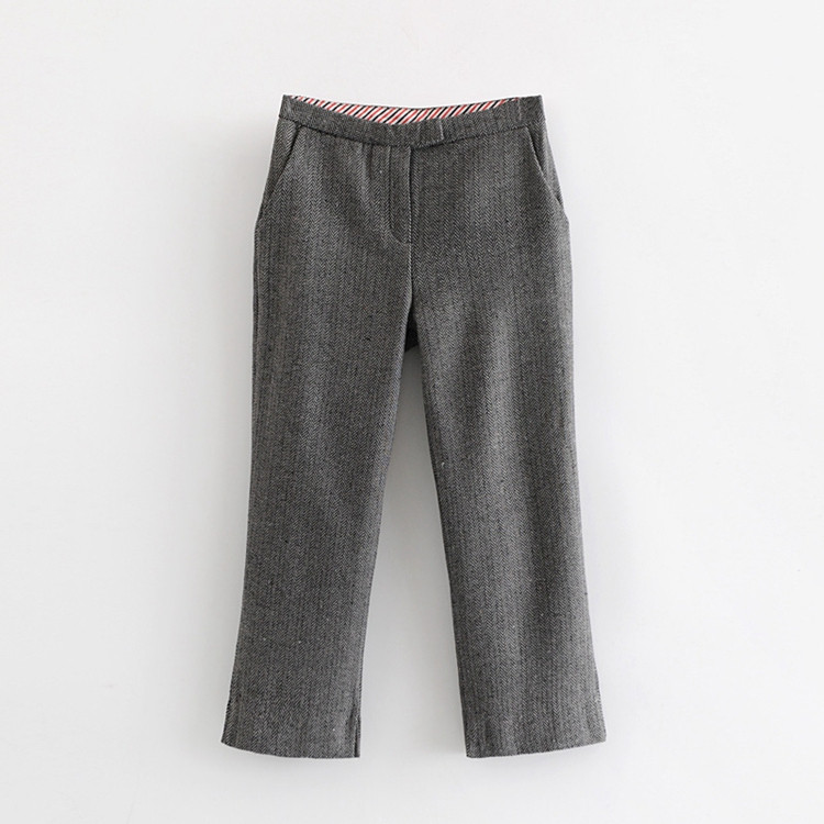 Дамски елегантен панталон 7/8 дължина и цепки