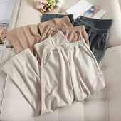 Ежедневен дамски панталон широк модел с еластична талия и джобове в няколко цвята