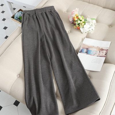 Ежедневен дамски панталон широк модел с еластична талия и джобове в няколко цвята