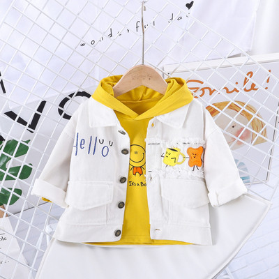 Geaca de copii model nou pentru baieti cu buzunare si motive rupte