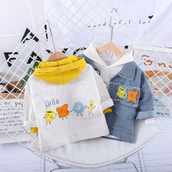 Нов модел детско яке за момчета с джобове и разкъсани мотиви