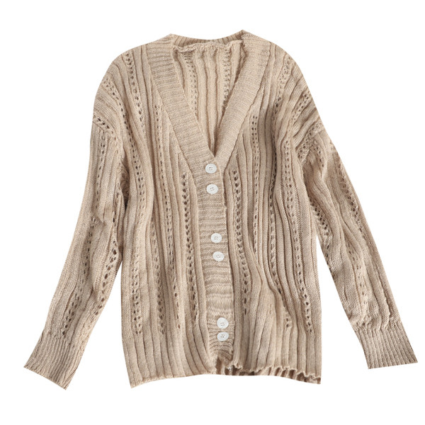 Ежедневна дамска жилетка с V-образно деколте и копчета в пет цвята