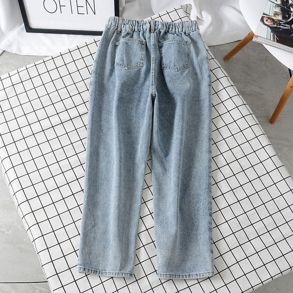 Модерни дамски дънки с разкъсани мотиви и размери до  4XL