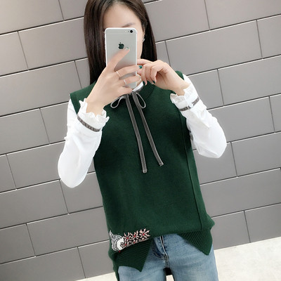 Нов модел дамска жилетка без ръкави и бродерия в няколко цвята