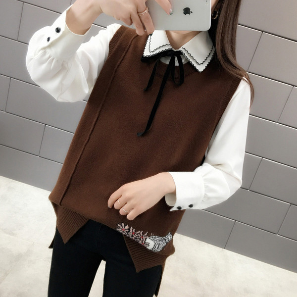 Нов модел дамска жилетка без ръкави и бродерия в няколко цвята 