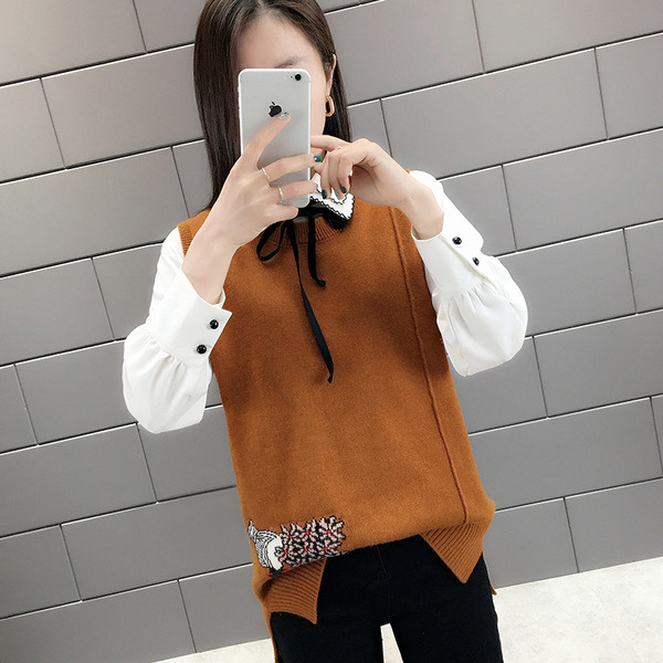 Нов модел дамска жилетка без ръкави и бродерия в няколко цвята 