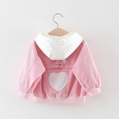 Нов модел детско яке за момичета в два цвята с качулка