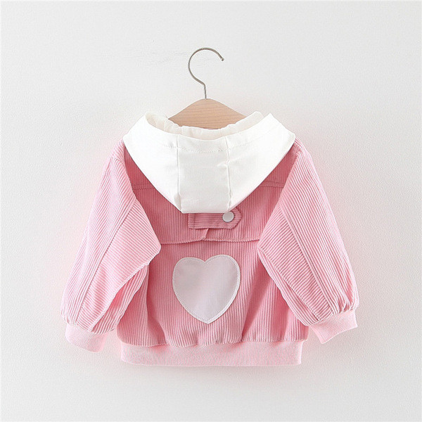 Нов модел детско яке за момичета в два цвята с качулка