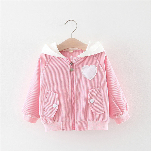 Нов модел детско яке за момичета в два цвята с качулка