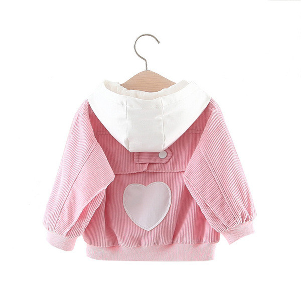 Нов модел детско яке за момичета в два цвята с качулка