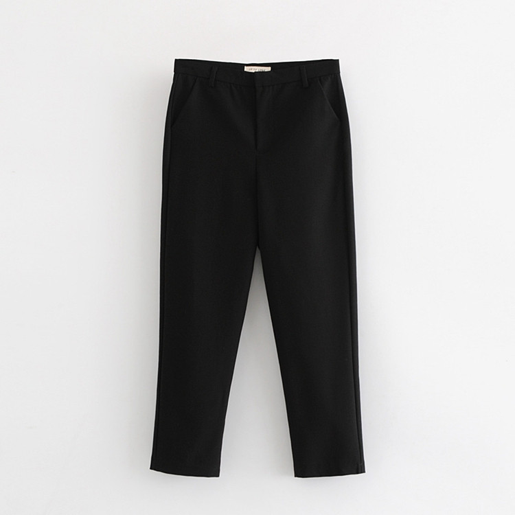 Елегантен дамски панталон с 9/10 дължина в сив и черен  цвят