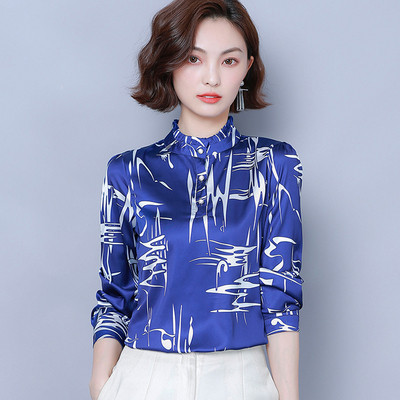 Модерна дамска риза в три цвята с дълъг ръкав и копчета