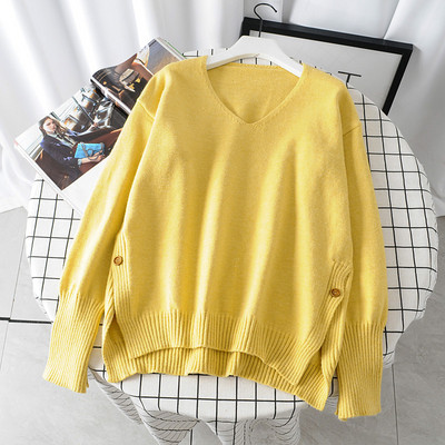 Pulover casual de dama cu decolteu spitz in mai multe culori