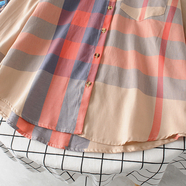 Модерна дамска риза с дълъг ръкав и джоб 