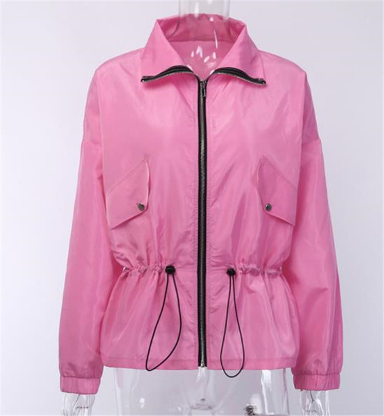 Дамско ежедневно яке с цип в бял и розов цвят