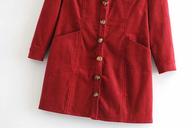 Ежедневна къса дамска рокля с копчета - втален модел