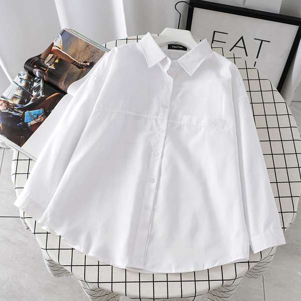 Ежедневна дамска риза с класическа яка и копчета в три цвята 