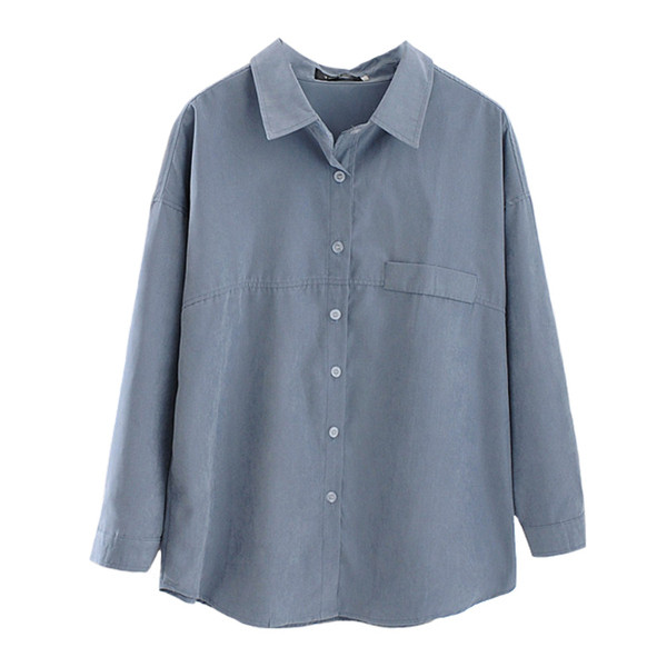 Ежедневна дамска риза с класическа яка и копчета в три цвята 