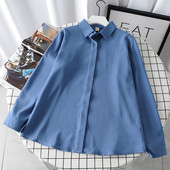 Модерна дамска риза с класическа яка и дълъг ръкав в три цвята