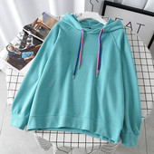 Ежедневен дамски суичър с връзки и качулка в няколко цвята