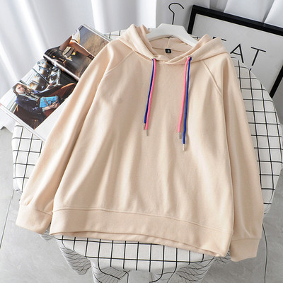 Ежедневен дамски суичър с връзки и качулка в няколко цвята