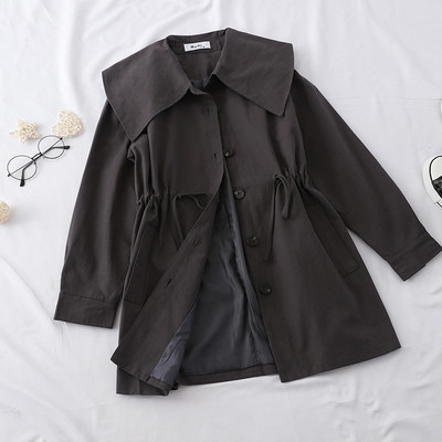 Есенно дамско яке с връзки на талията и джобове в няколко цвята