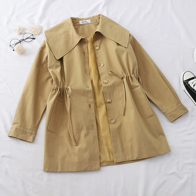 Есенно дамско яке с връзки на талията и джобове в няколко цвята