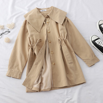 Есенно дамско яке с връзки на талията и джобове в няколко цвята