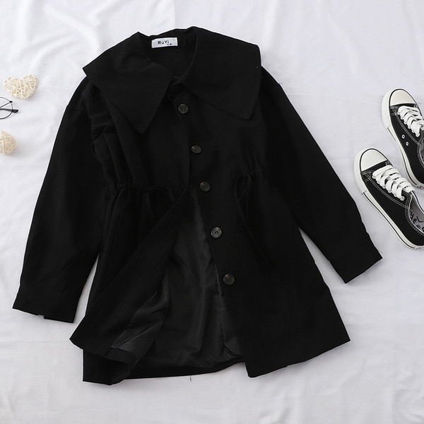 Есенно дамско яке с връзки на талията и джобове в няколко цвята