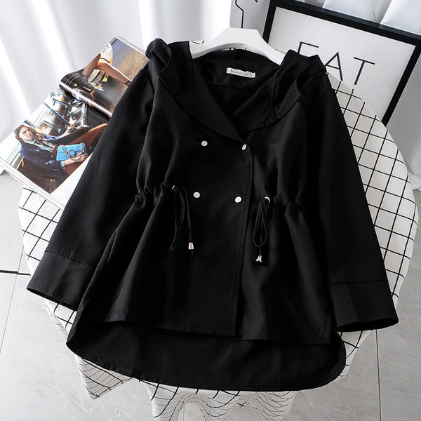 Модерно есенно яке с копчета и връзки в няколко цвята 