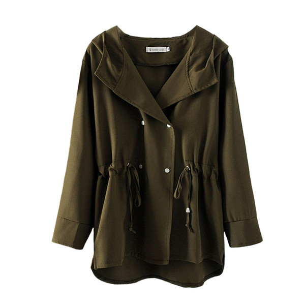 Модерно есенно яке с копчета и връзки в няколко цвята 