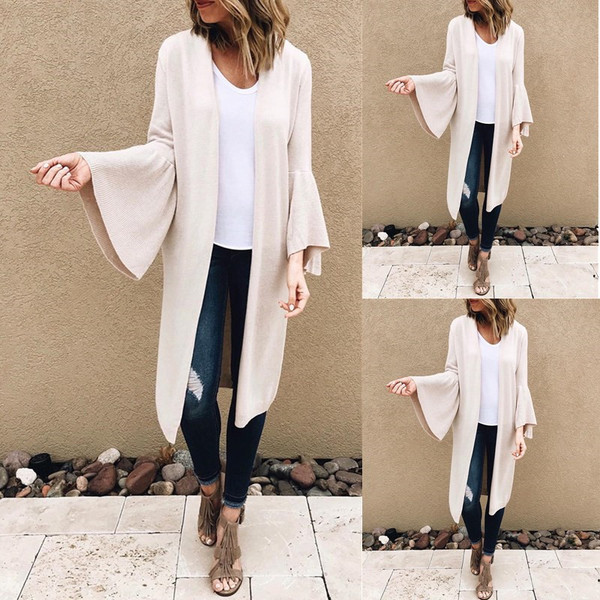 Модерна дамска жилетка с лотос ръкав в бежов цвят