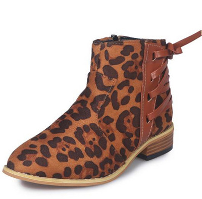 Дамски боти с равна подметка и връзки в четири цвята