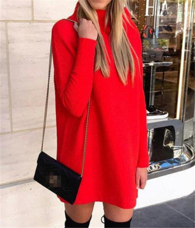 Дамска ежедневна рокля с дълъг ръкав в четири цвята