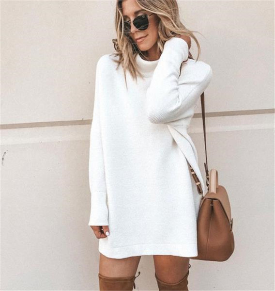 Дамска ежедневна рокля с дълъг ръкав в четири цвята