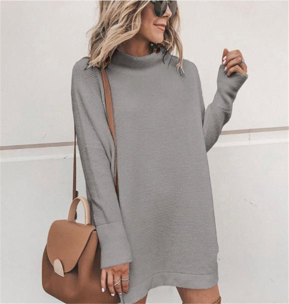 Дамска ежедневна рокля с дълъг ръкав в четири цвята