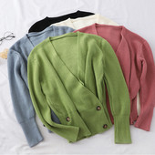 Ежедневна дамска жилетка с шпиц деколте в няколко цвята