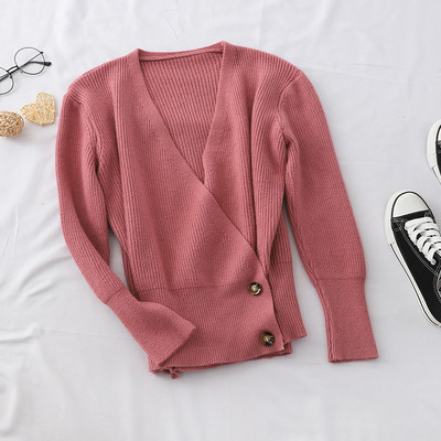 Ежедневна дамска жилетка с шпиц деколте в няколко цвята