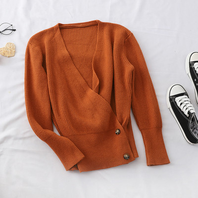 Ежедневна дамска жилетка с шпиц деколте в няколко цвята