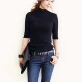 Модерно дамско поло с 3/4 ръкав в няколко цвята