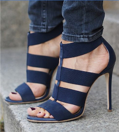 Модерни  дамски  обувки на висок ток в два цвята 