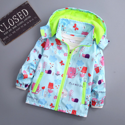 Нов модел детско яке за момичета с цип и качулка