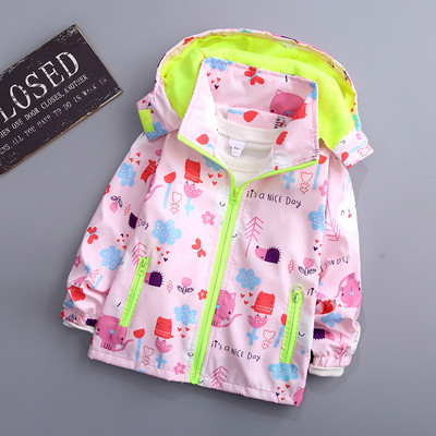 Нов модел детско яке за момичета с цип и качулка